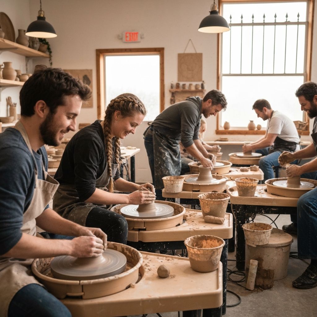 Pottery workshop in progress